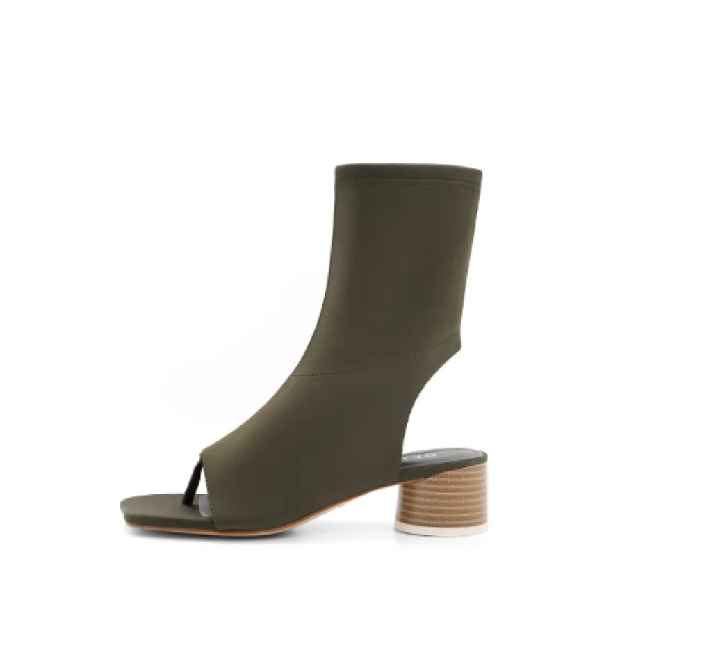 Leather Open Toe Boots In Winter Open Toe Booties In Winter On Sale