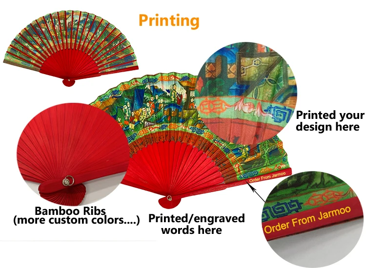 Personalized Printed Art Logo Handfan Favor Fabric Wooden Bamboo Paper Sublimating Folding Custom Hand Fan For Wedding Promotion