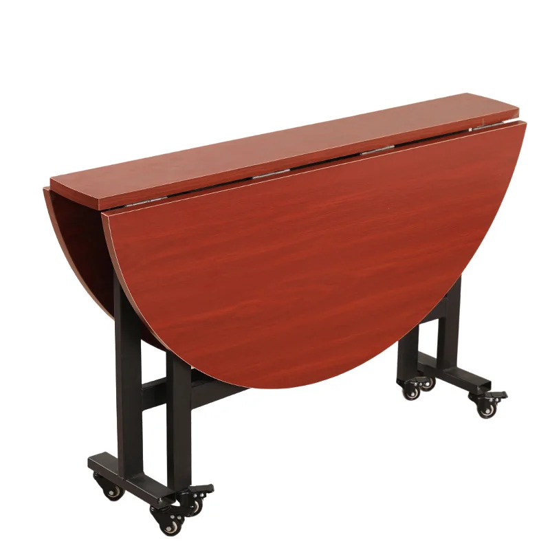 Unit Canteen Round Dining Table Folding Dining Table with Wheels Moving Dining Table