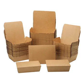 Biodegradable Disposable Recycled Brown Kraft Paper Food Grade Packaging Box Salad Fruit Takeaway Lunch Packaging Box