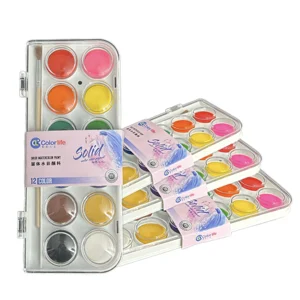 Set of 16 Colors Watercolor Acrylic Oil Painting Water Color Paint with Watercolor Palette for Kids Drawing Paper Canvas Glass