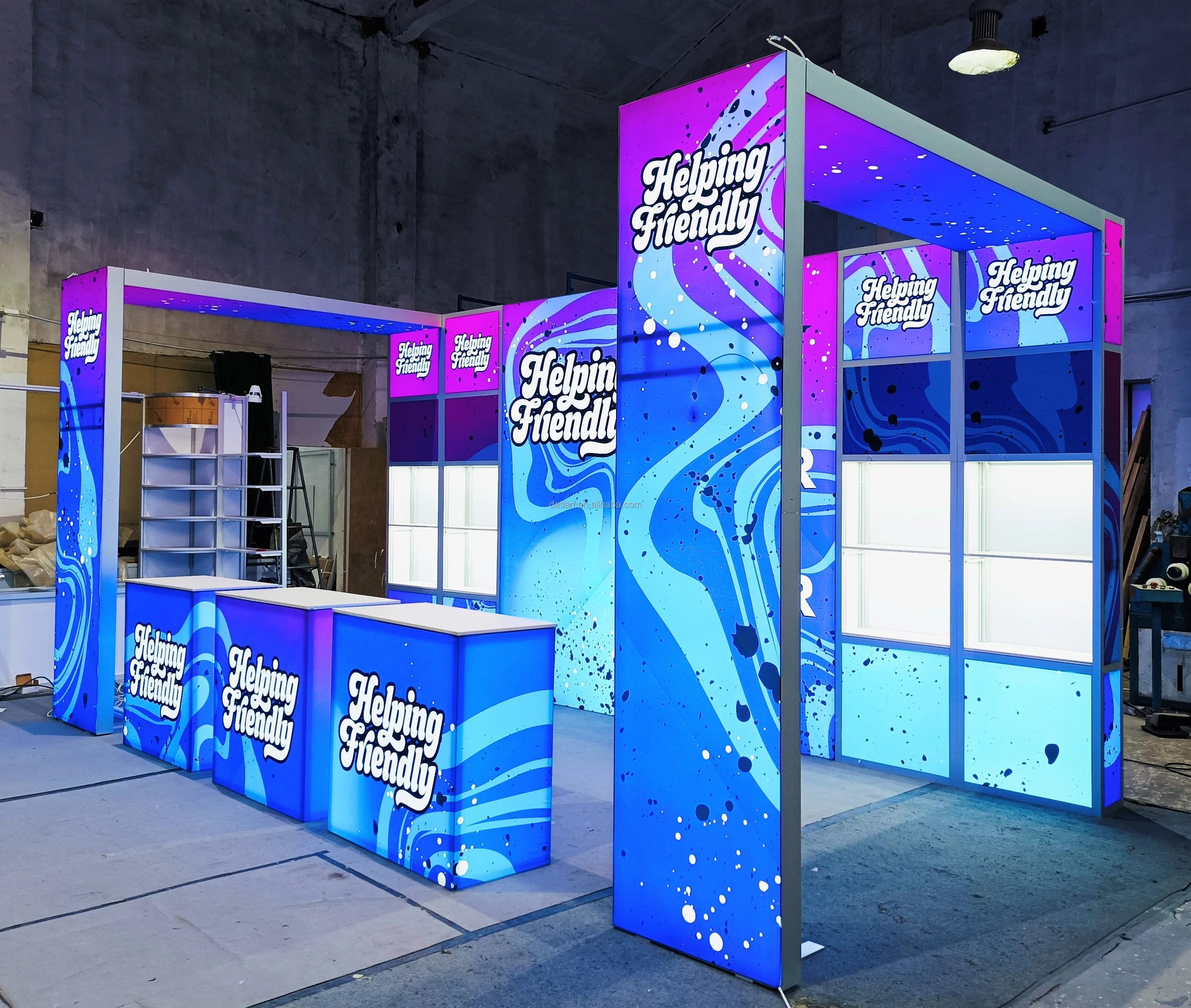 Custom Aluminum Modular Frameless Led Light Box Fabric Trade Show Booth custom-aluminum-modular-frameless-led-light-box-fabric-trade-show-booth