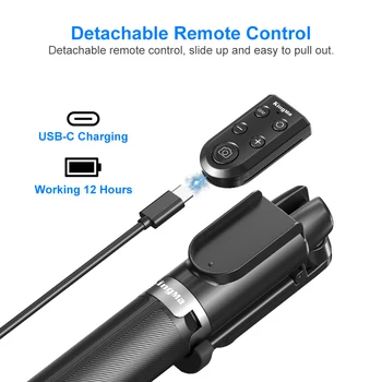 KingMa 1.3 Meter Vlogging Remote Selfie Stick Mini Flexible Selfie Stick Tripod with Lens Zooming and Camera Switching Function product image