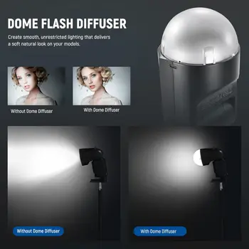 NEEWER Magnetic Dome Diffuser for Round Head Speedlite Flash Magnetically Attached Flash Dome Light Modifier for Speedlite detail image
