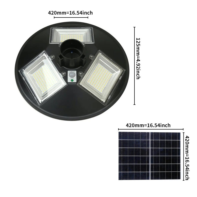 Solar Powered Street Light 300W Solar Light UFO With Remote Rechargeable 9-12M Installation