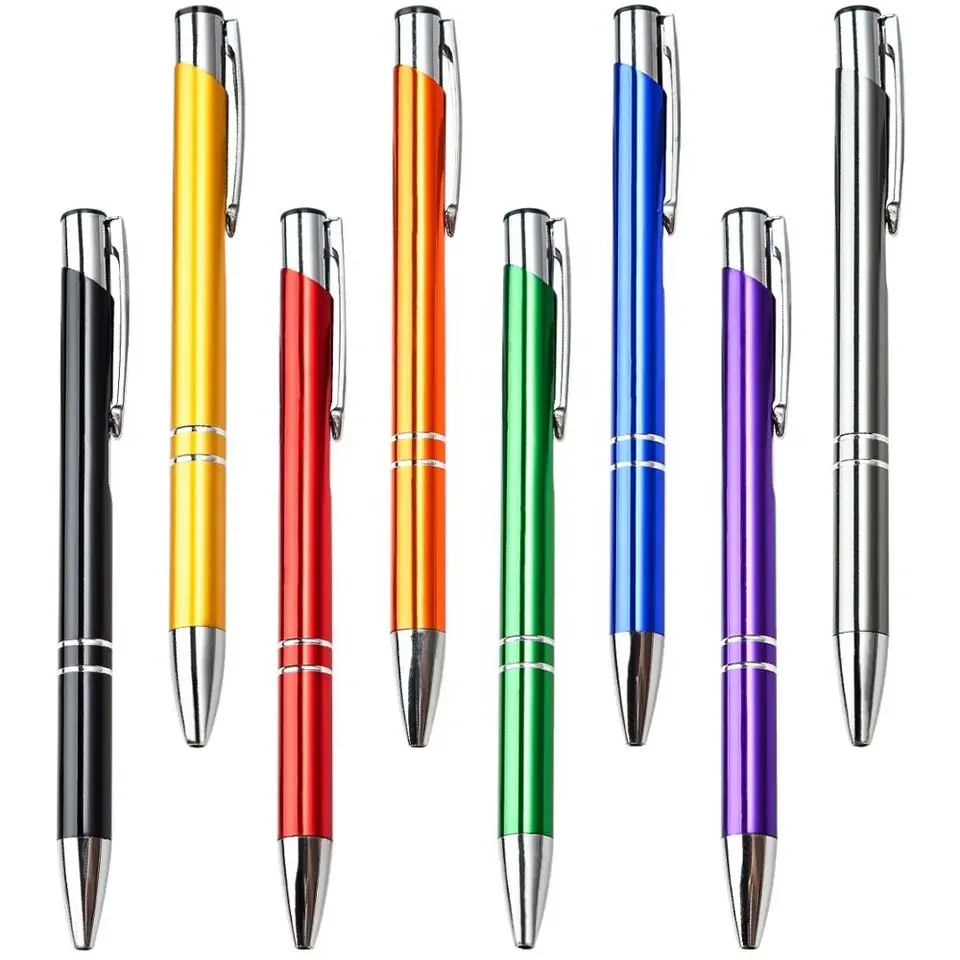Лидер продаж, дешевая металлическая алюминиевая шариковая ручка с индивидуальным логотипом для рекламных подарков