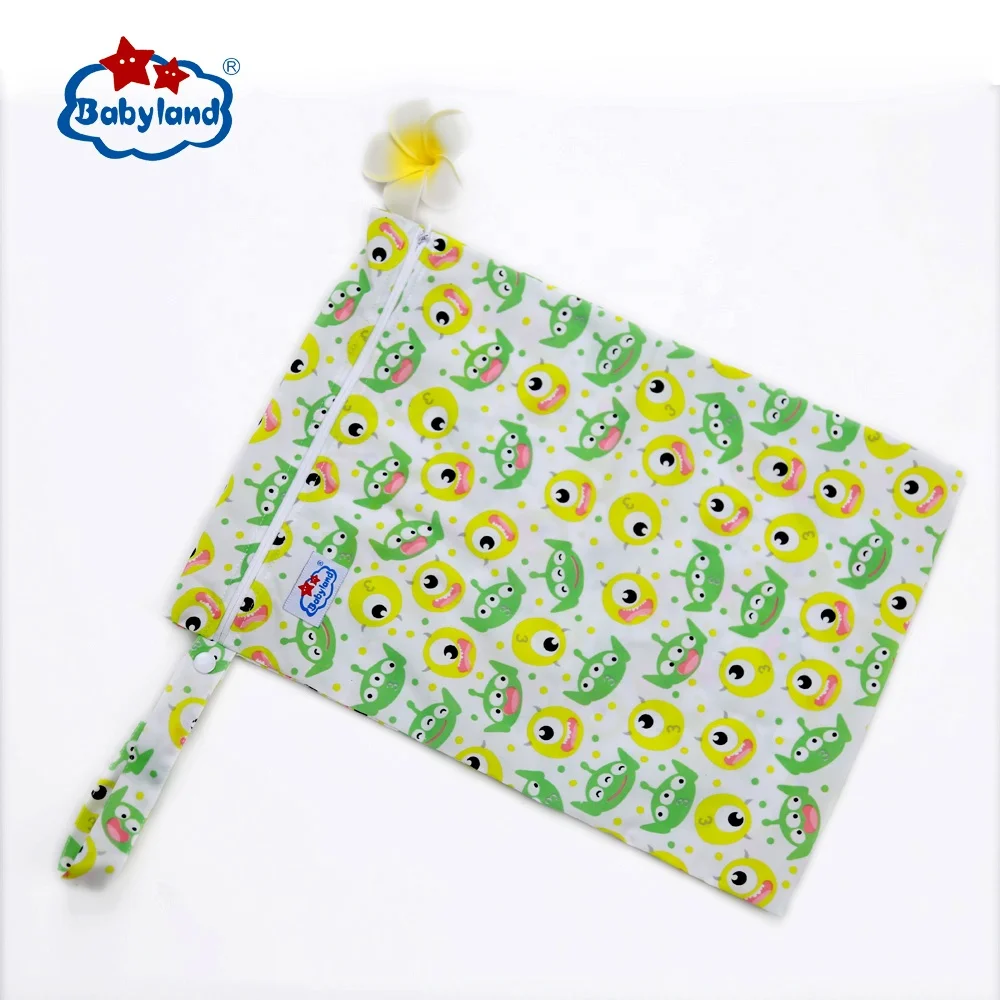 Простой тканый водонепроницаемый полиэстер PUL ПВХ молния влажная сумка для тканевых