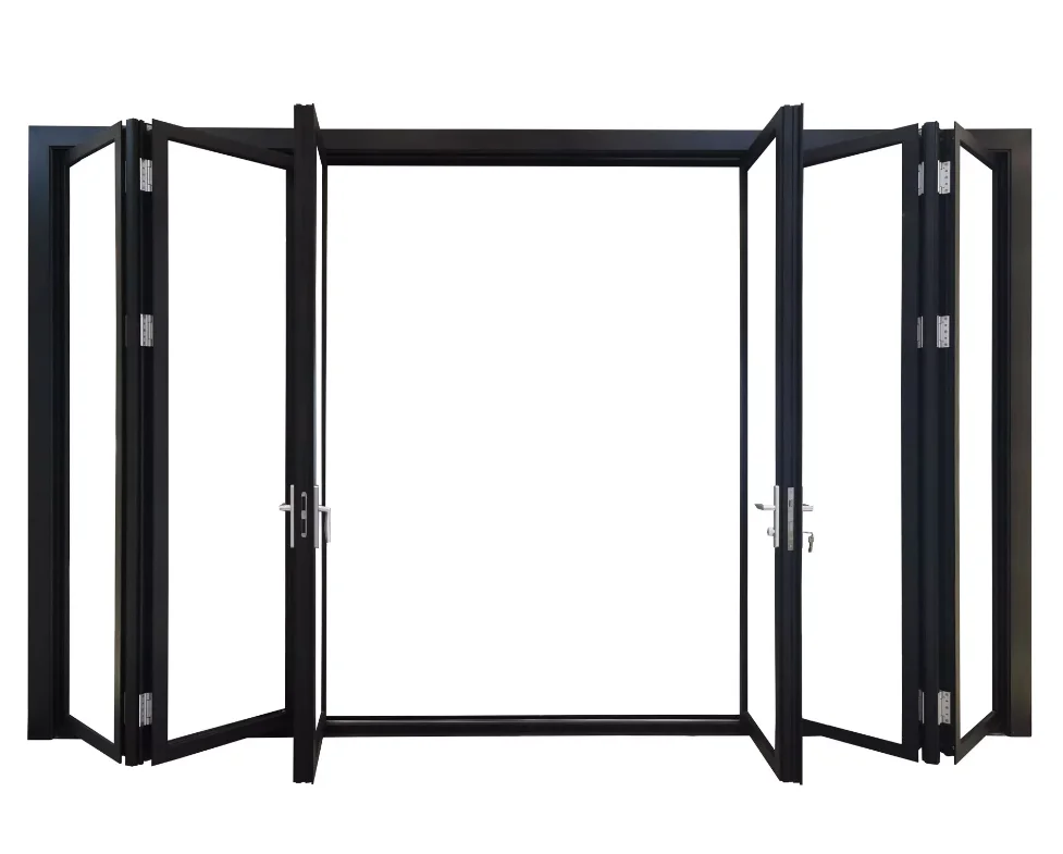 Blh38 Modern Design Glass Folding Door Aluminum Grilled Folding Door