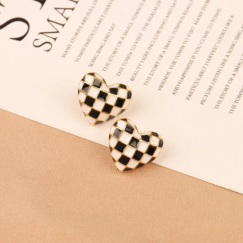 Valentine Enamel Heart Stud Earrings Multi Color Heart Gold Tone Buy