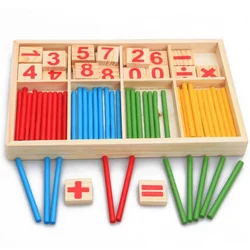 Wooden Count Bar Sticks Digital Learning Box Kids Mathematics Calculation Arithmetic Game Early Educational Toys For Child