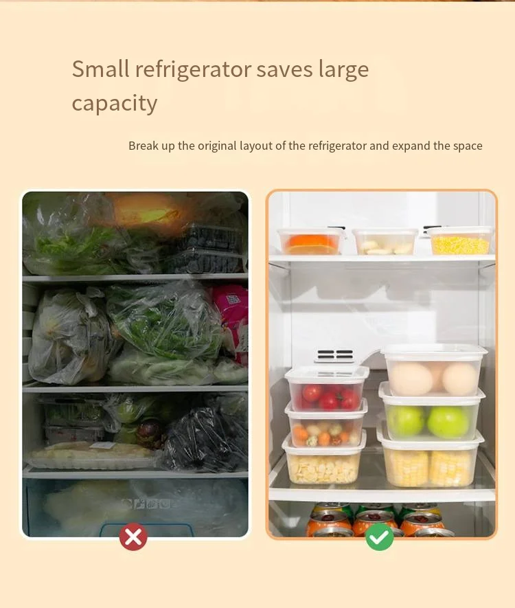 Fresh-keeping box set Refrigerator with lid food-grade plastic lunchmulti-grain type onion box details