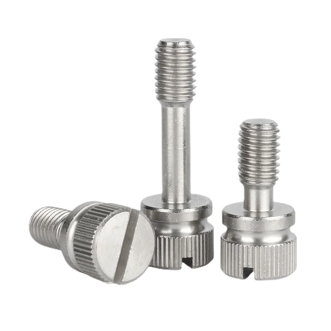 M3 M10 Stainless Steel 304 Reduced Shank Slotted Knurled Head Captive