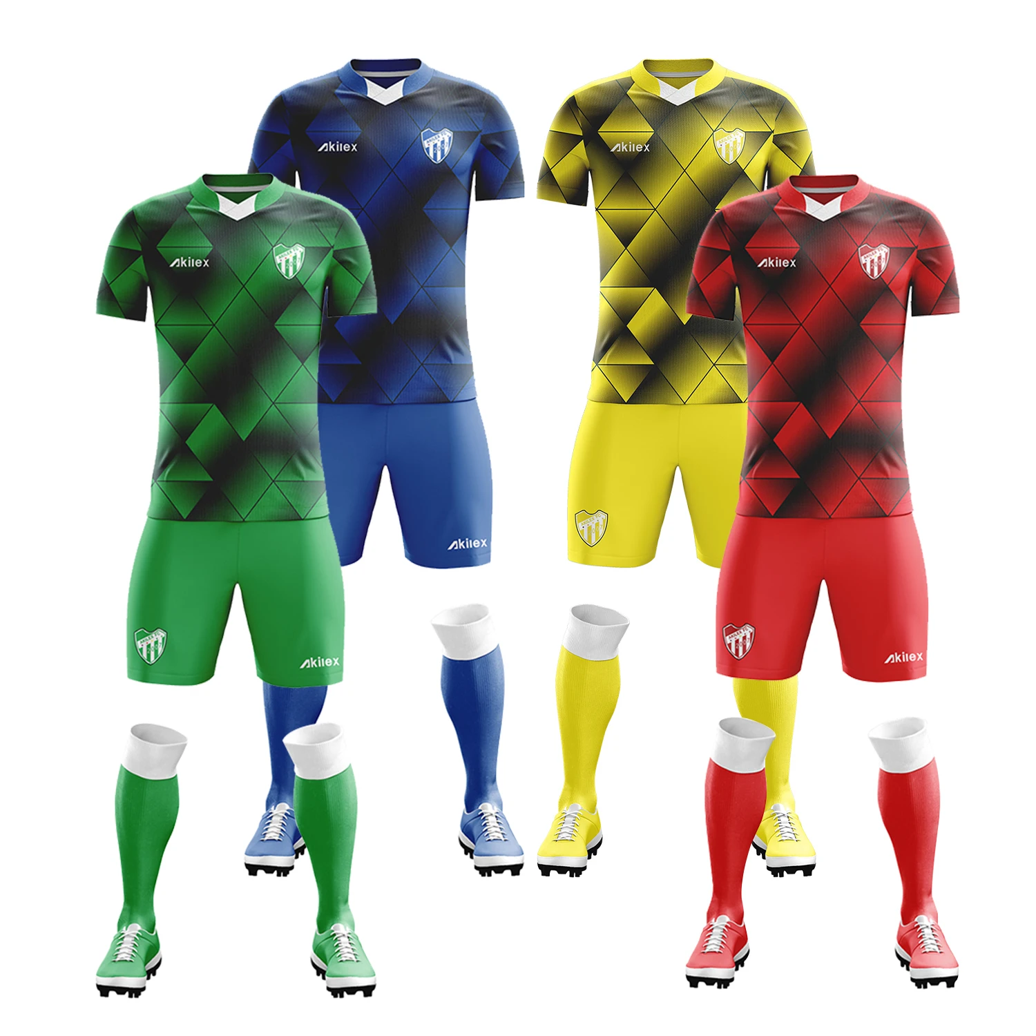 Wholesale 100% Polyester Cheap Soccer Jersey Kits Custom Breathable Mens  Football Uniform Set Club Team Soccer Uniform S105