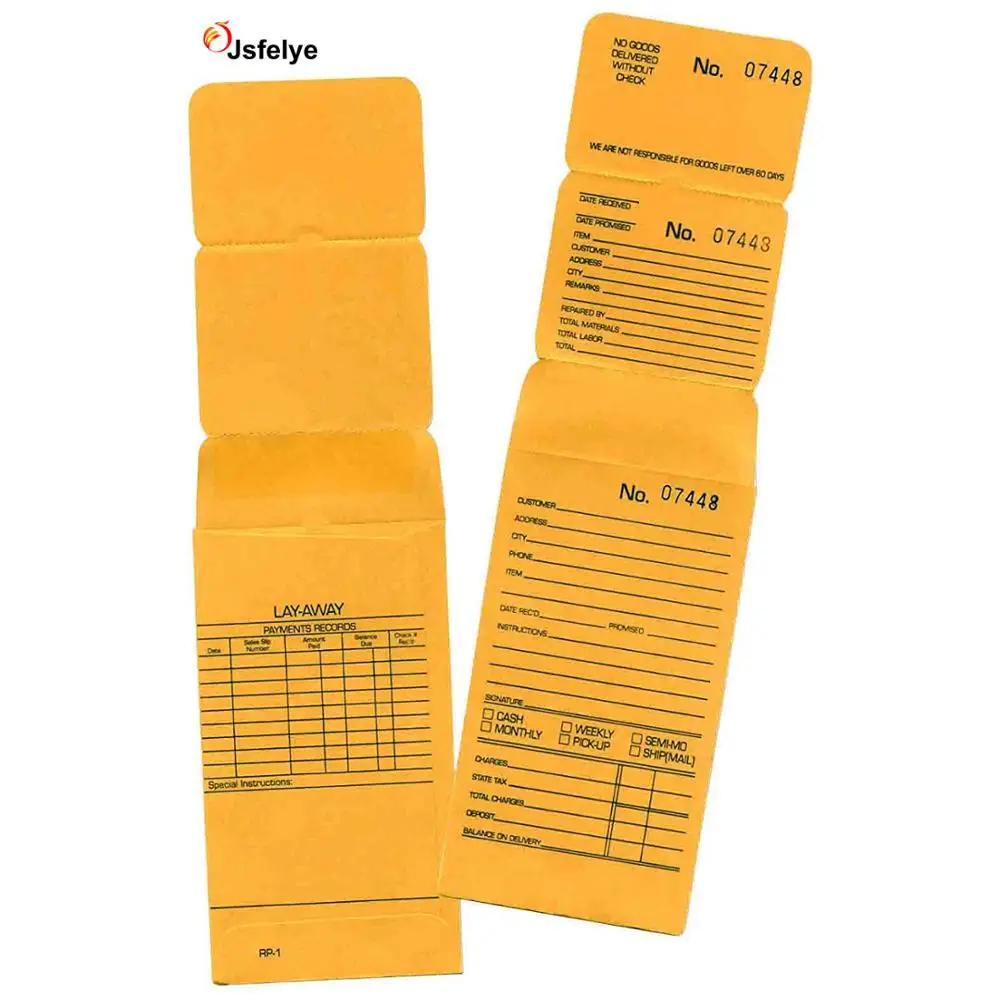 Конверты для ремонта ювелирных изделий, пронумерованные последовательно