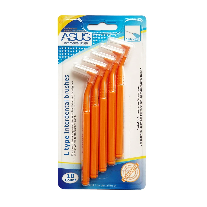 Одноразовая межзубная щетка L-типа для ухода за полостью рта