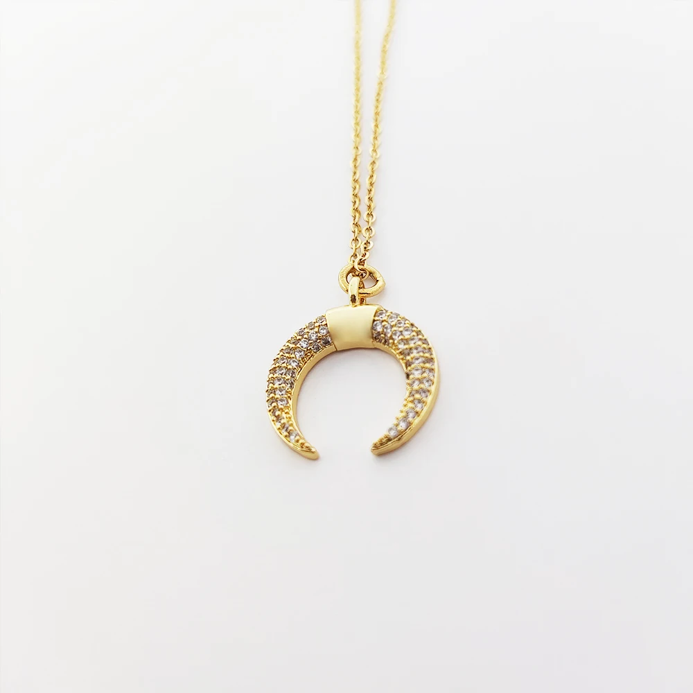 [韓国人気ジュエリー] nff moonlit orb necklace Mixed Metal Moonstone Necklace - AJ-0668 - Medieval Collectibles