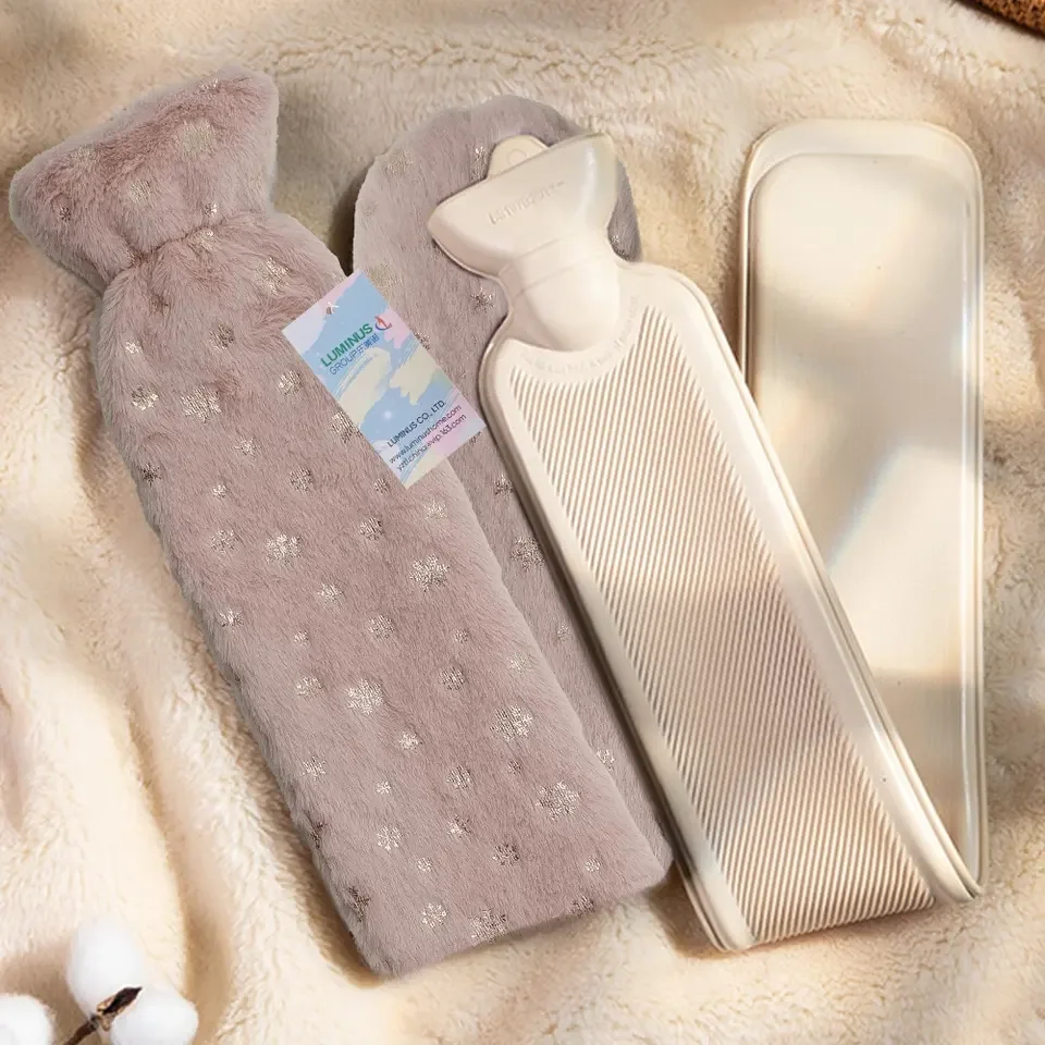 Большая износостойкая резиновая длинная сумка для бутылок с горячей водой тисненой сеткой плюшевая