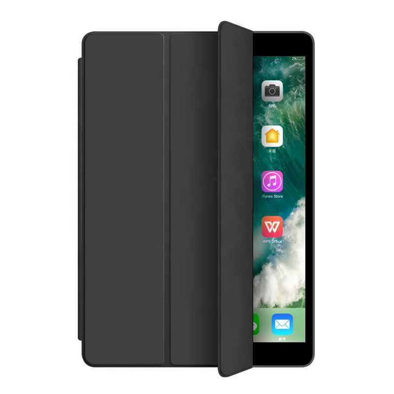 For iPad Back Cover Tablet Case 10.2 Inch Black Soft Silicone Shockproof for New PU Leather for Ipad 9th Generation 10.2