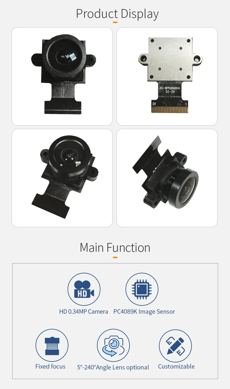 DGZX PC4089K Sensor 0.3MP 60fps Video Long Distance Transmission Pipeline Detection Mini Wide Angle Camera Module AHD CVBS插图1