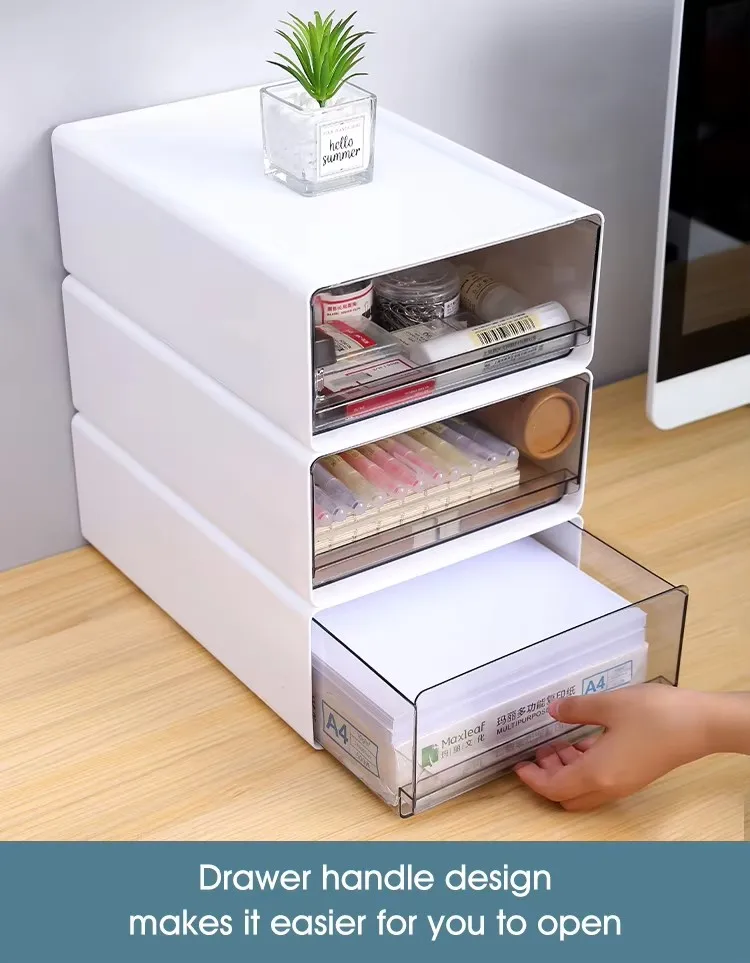 Free Sample Mini Sundries Stationery Multi Layer Plastic Pp Office Accessories Stackable Desktop Storage Drawers supplier
