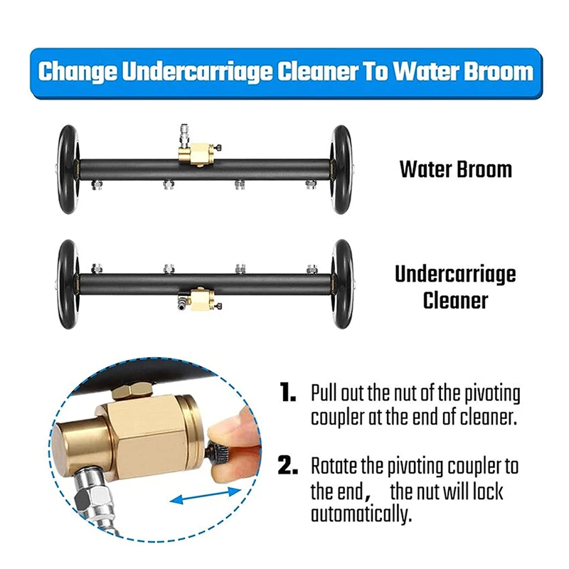 READY to SHIP!! Dual Function Undercarriage Pressure Washer Car Wash Water Broom Undercarriage Cleaner