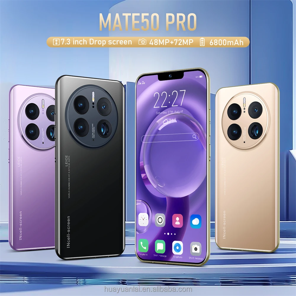 High Quality 7.3inch Screen MATE 50 PRO Mobile Big Storage 16GB 1T Smart Phones
