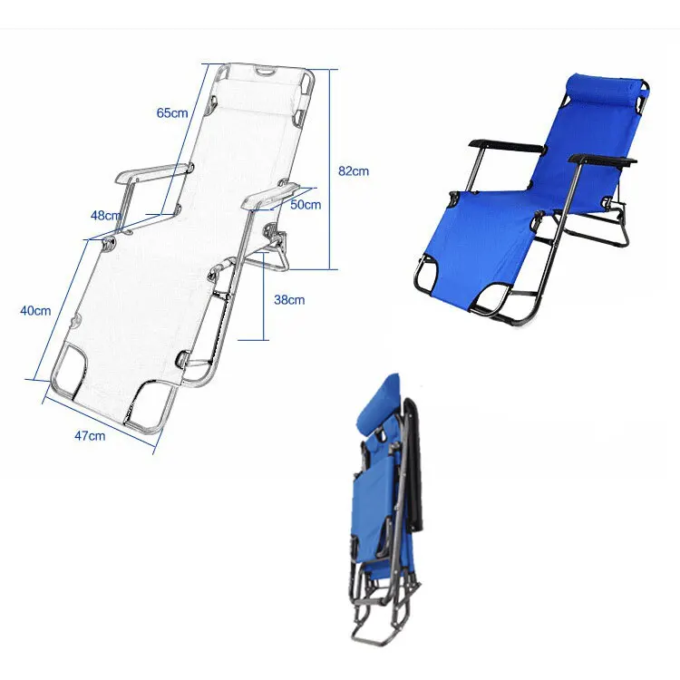 Basic Folding Camping Beach Chair Camping Dual Folding Bed Recliner