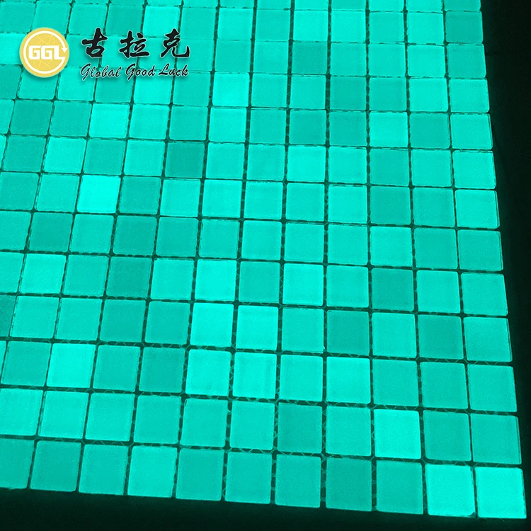 Luminous Green Mosaic Wall Swimming Pool Square Bathroom Glass Mosaic Tile