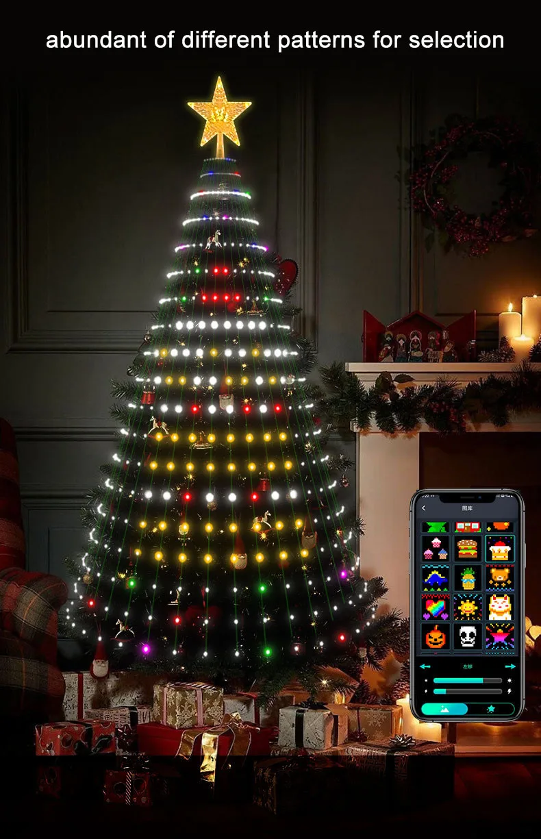 App Music Sync Waterproof Indoor Outdoor Smart Christmas Tree Lights