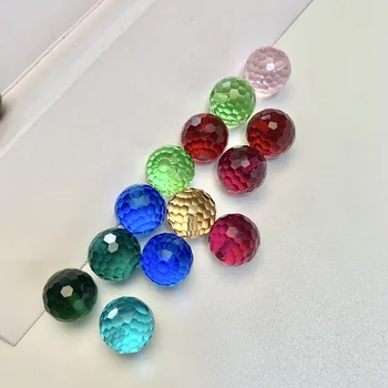 Fancy Gems 6mm 8mm 10mm 12mm Wholesale Synthetic Faceted Beads Crystal Red Green Glass Stone For Jewelry Making