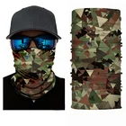 Army Green Camo Neck Gaiter Anti-UV Face Cover Multifunctional Turban Neck Scarf Cooling Bandanas