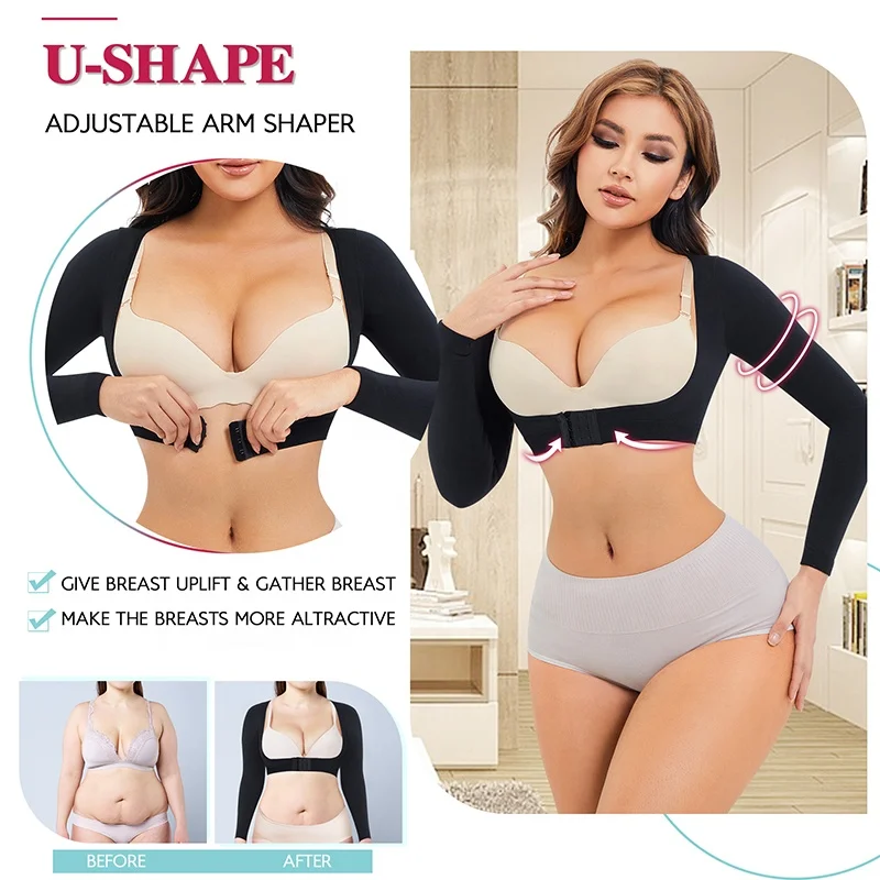 Arm Slimmer Compression Shaper Post Surgery Slimmer Sleeves Back Support Shapewear Tops Seamless Arms Lipo Compression Garments