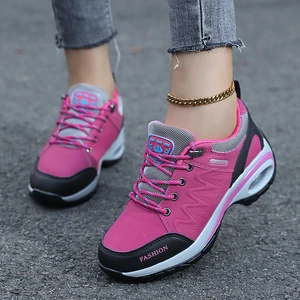 New Women's Outdoor Sports Shoes Anti-slip Soft-soled Height-increasing Lace-up Comfortable Casual Shoes