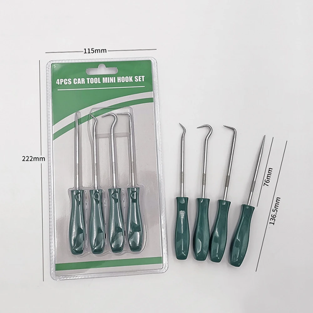 4Pc Extra Long Hook And Pick Set Removal Tool O Rings Seals Rubber Handle