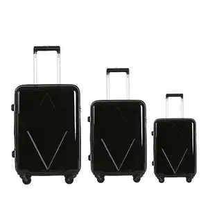 Factory High Quality Fashion Small Size Travelling Bag Trolley Set Suitcase Black Lightweight Trolley Luggage Sets