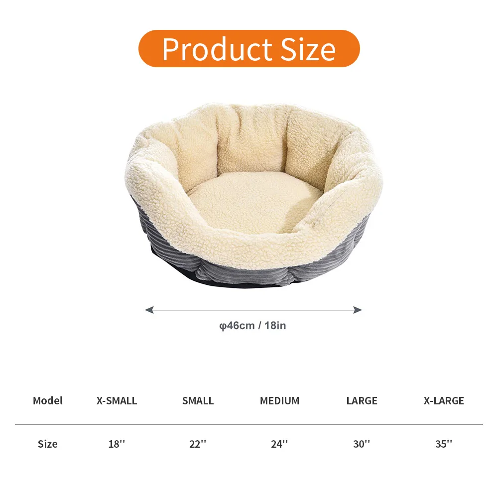 Custom made chew proof machine washable super soft fuzzy calming pet dog bed luxury manufacture