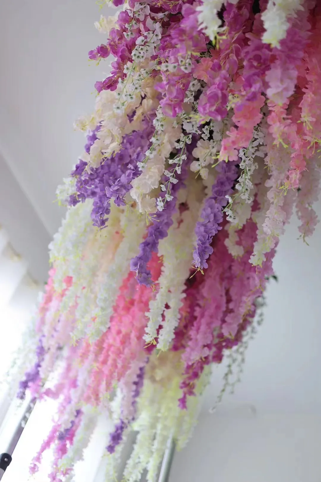 Q18 New Arrival Artificial Hanging Wisteria Flower Wall Flower Ceiling