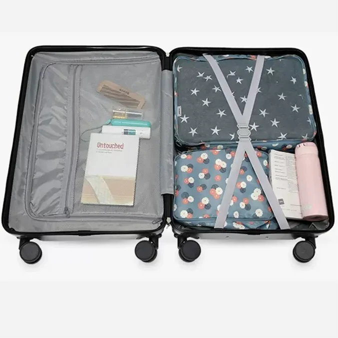 Luggage Sets 14 Inch Carry-ons 20 Inch Spinner Caster Business Suitcases  ABS Travel Bags Lightweight Suitcases for Woman Man