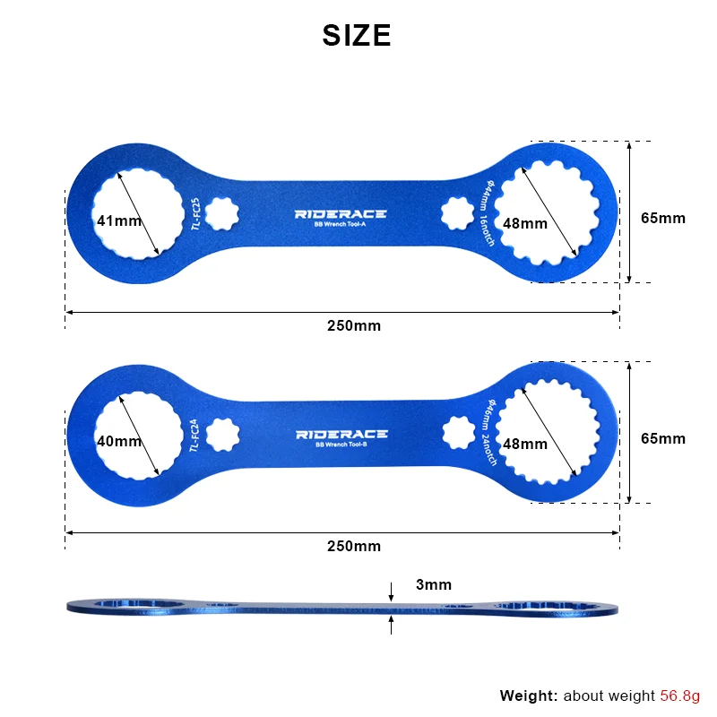 RIDERACE自転車DUBボトムブラケットレンチ44/46mm 16 24ノッチ