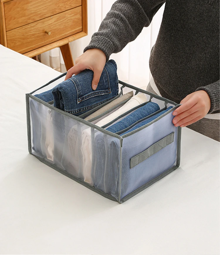 Jeans Clothes Divider Storage Box Pants Organizer Underwear Mesh Separation  Bag - China Bag and Storage Bag price