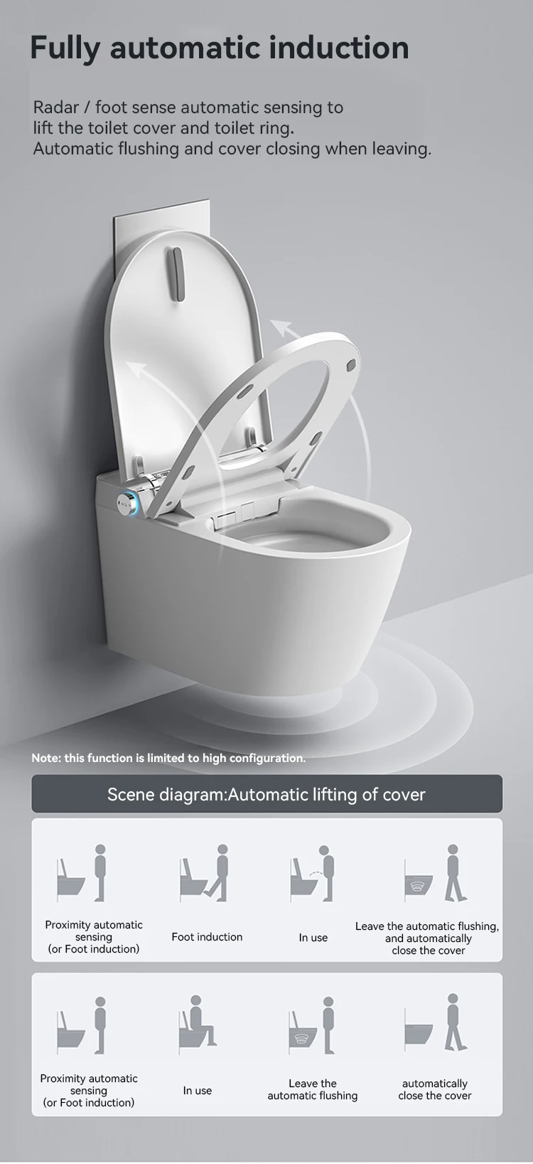 Luxury Wall Mounted Wall Hung Toilet Hidden Water Tank Bathroom