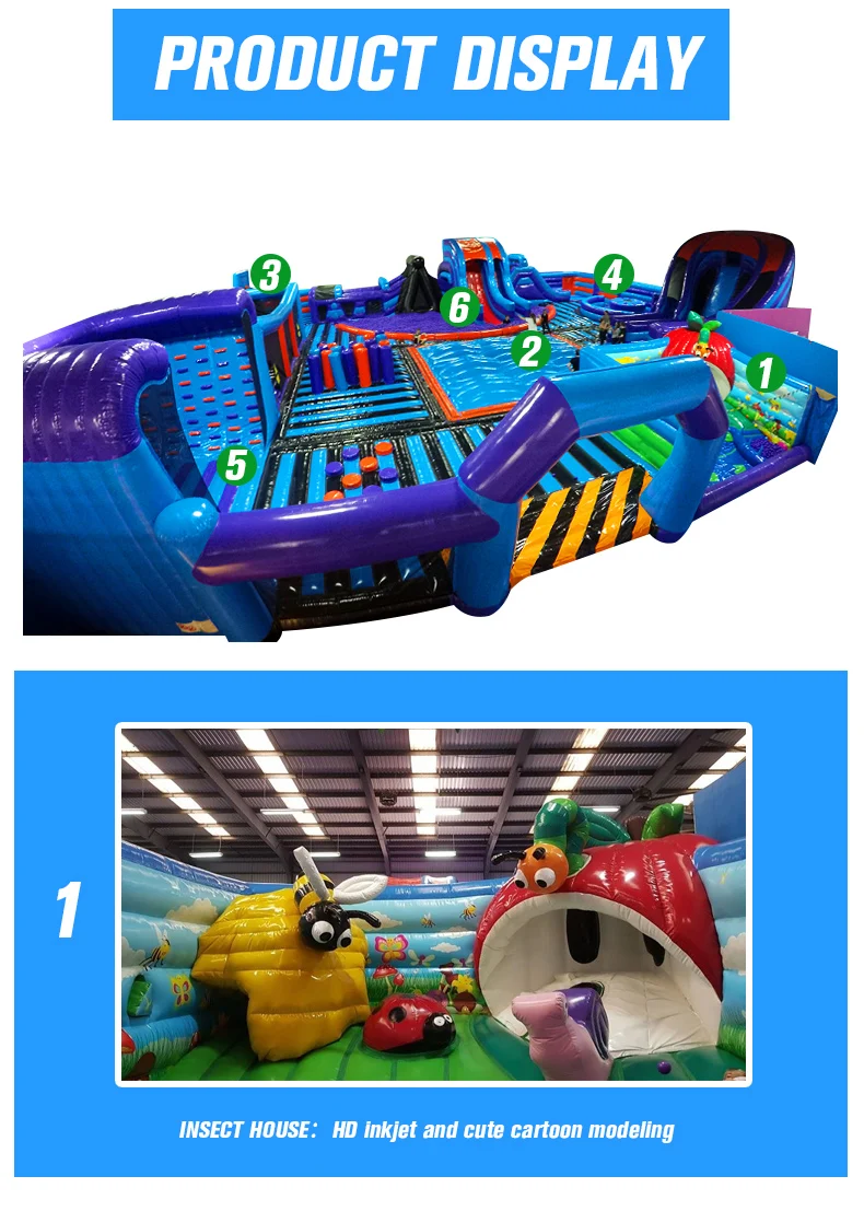 CH 1500sqm Outdoor inflatable Playground kids games inflatable theme park with inflatable obstacle bouncer jump castle for kids details