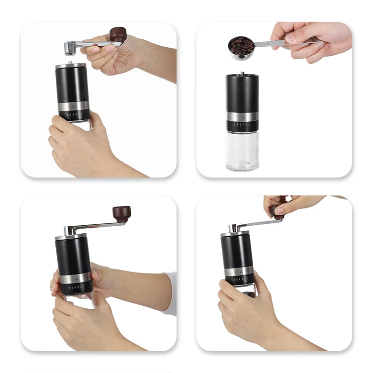 Высококачественные кухонные приспособления топ продаж Керамическая ручная кофемолка с корпусом из нержавеющей стали 304