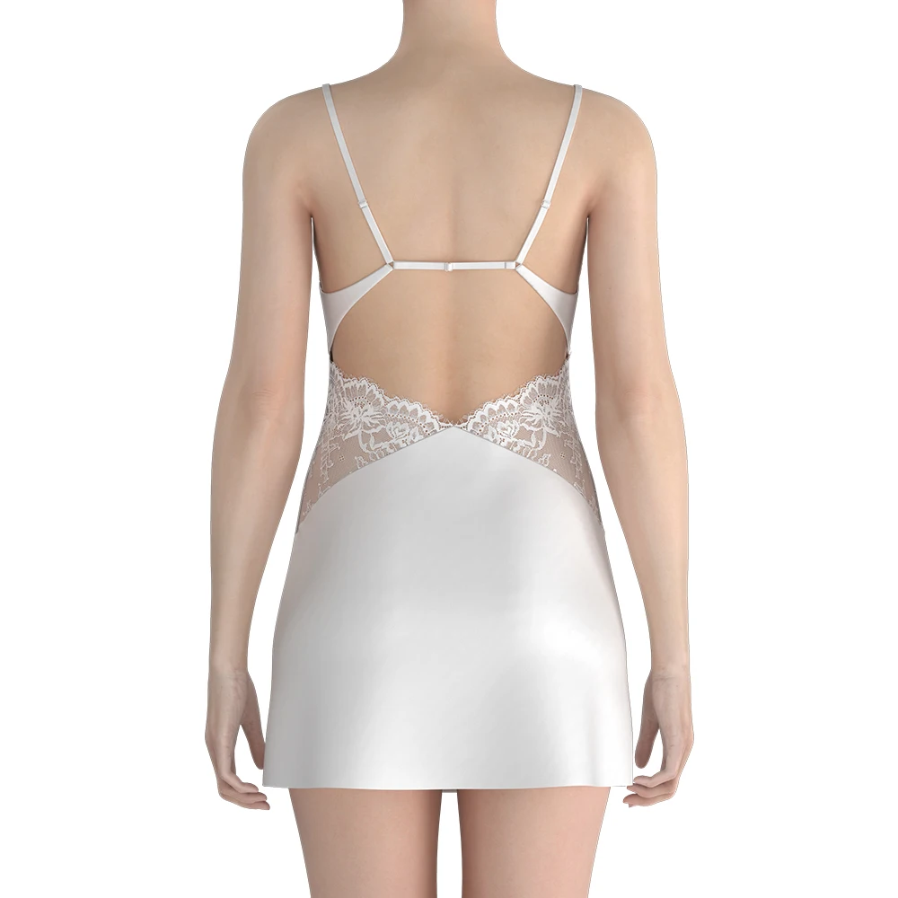 White Sexy silky sleep set racer back. Adjustable straps. M