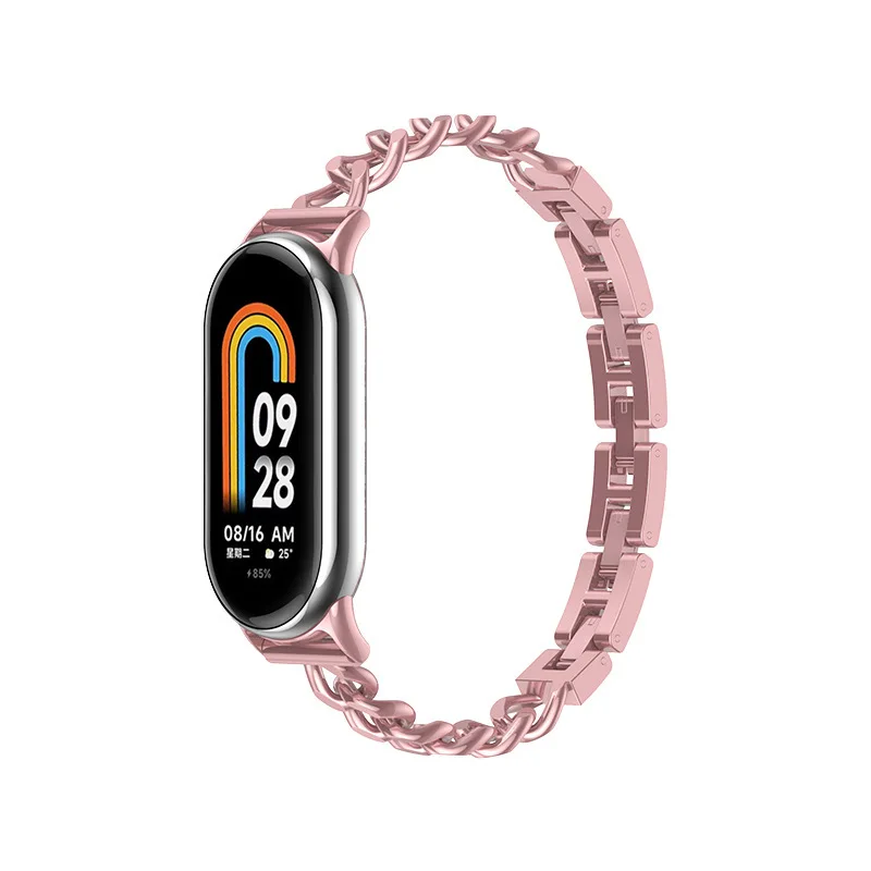 Tech-Protect Milaneseband Steel Bracelet for Xiaomi Mi Band 8 Pink and Gold