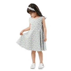 Summer Kids Dresses Floral Sleeveless Casual Backless Dresses for Girls