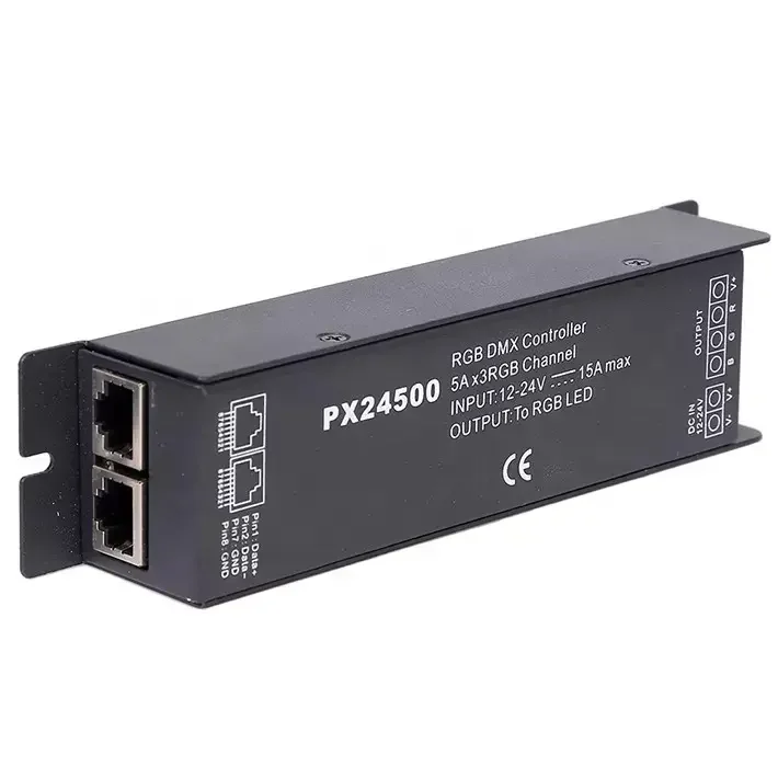 Factory Good Price Good Quality Rgb Dmx512 Decoder Px24500 Controlador Led Strip Light Dmx 512 Controller