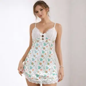 Premium Customizable Sexy Lace Elegant Women's Pajamas Contrast Color Sleepwear Cami Suit for Fashion Wholesalers Vacation