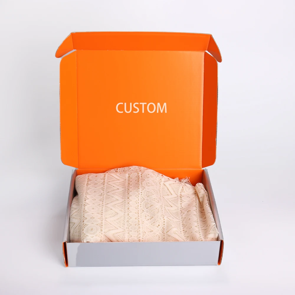 product customized shipping box special silver cardboard and corrugated paper double sided printing with logo custom packaging for cloth-6