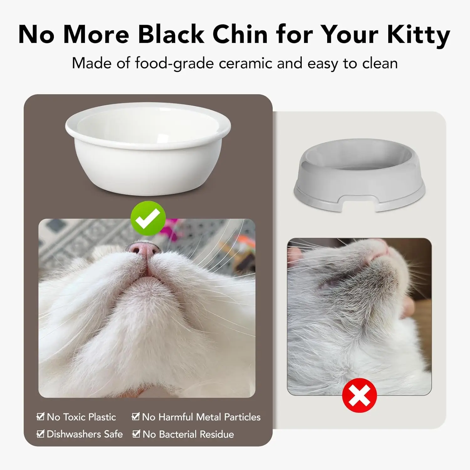 product bamboo ceramic 15 tilted raised cat bowls for indoor kidsadjustable anti vomiting dishwasher safe for food water-4